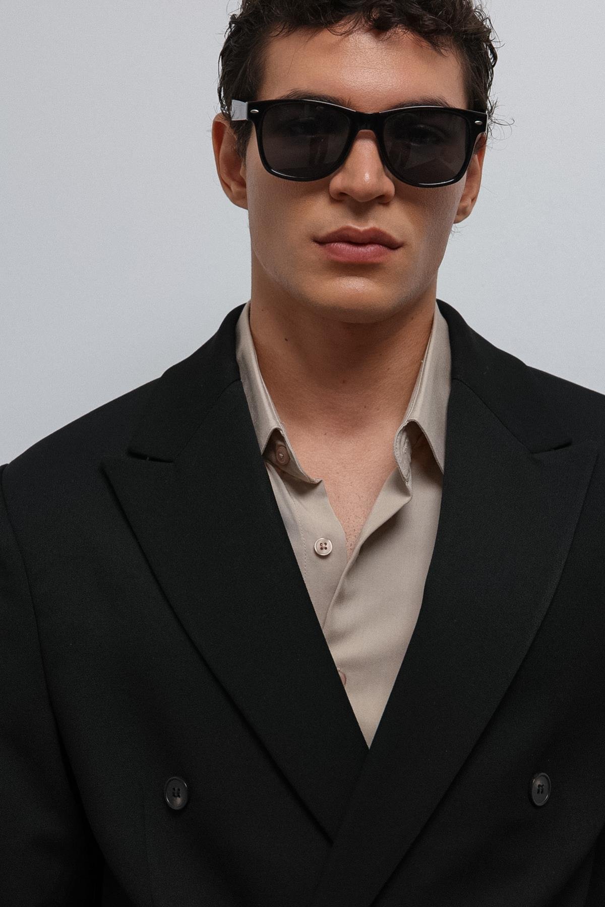 Antioch Siyah Kruvaze Relax Crop Fit Blazer Ceket