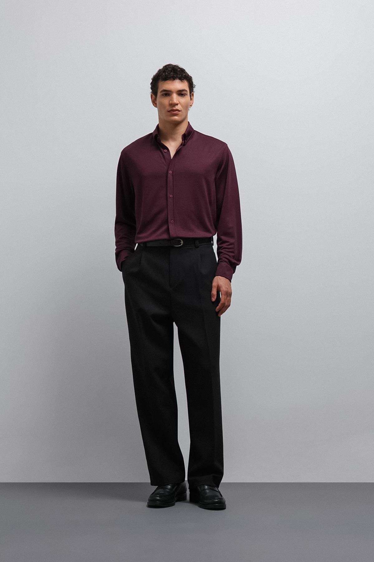 Antioch Siyah Relax Fit Baggy Pilili Erkek Pantolon