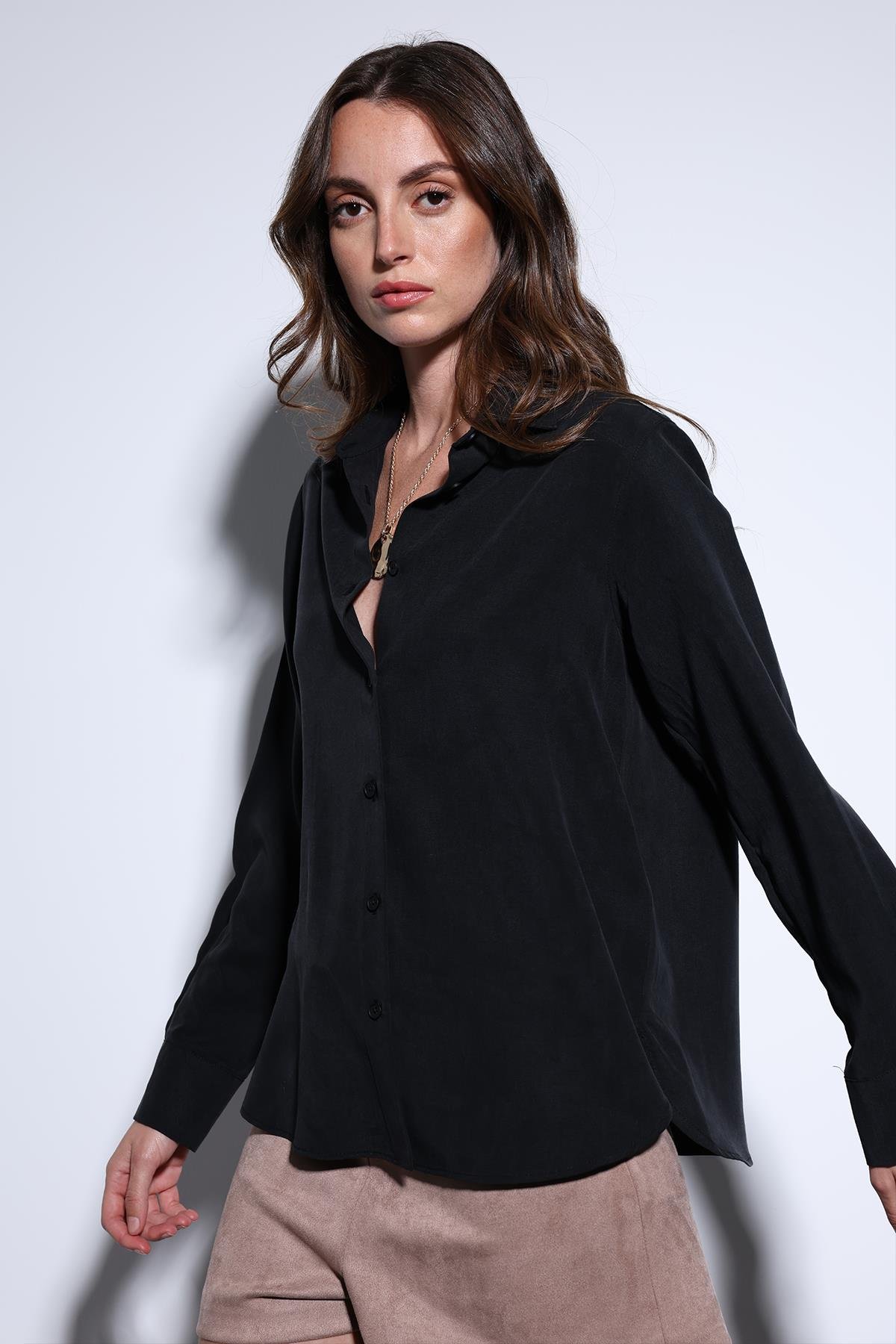 Antioch Siyah Premium Kadın Gömlek