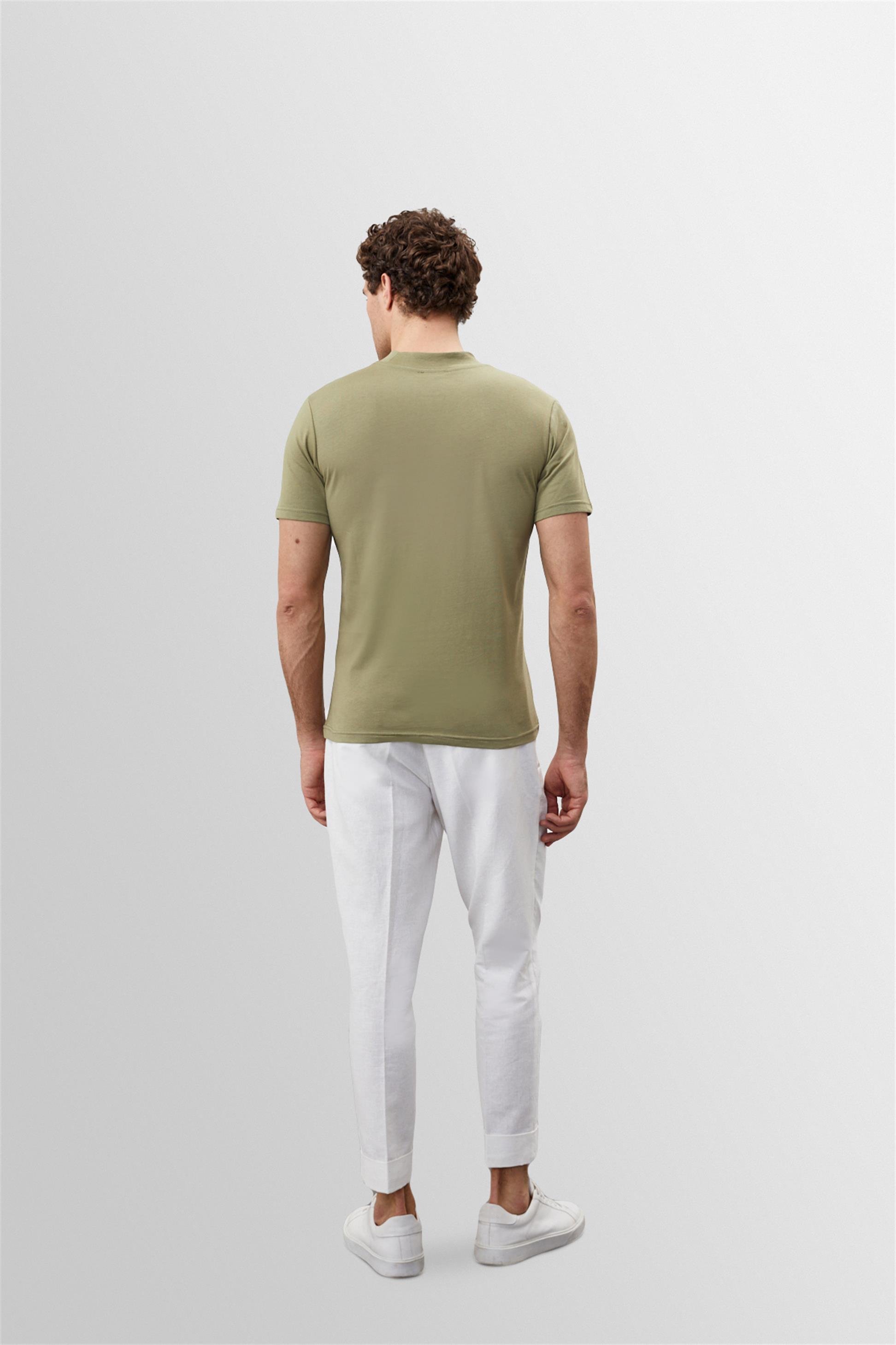 Antioch Açık Haki Slim Fit Basic T-Shirt