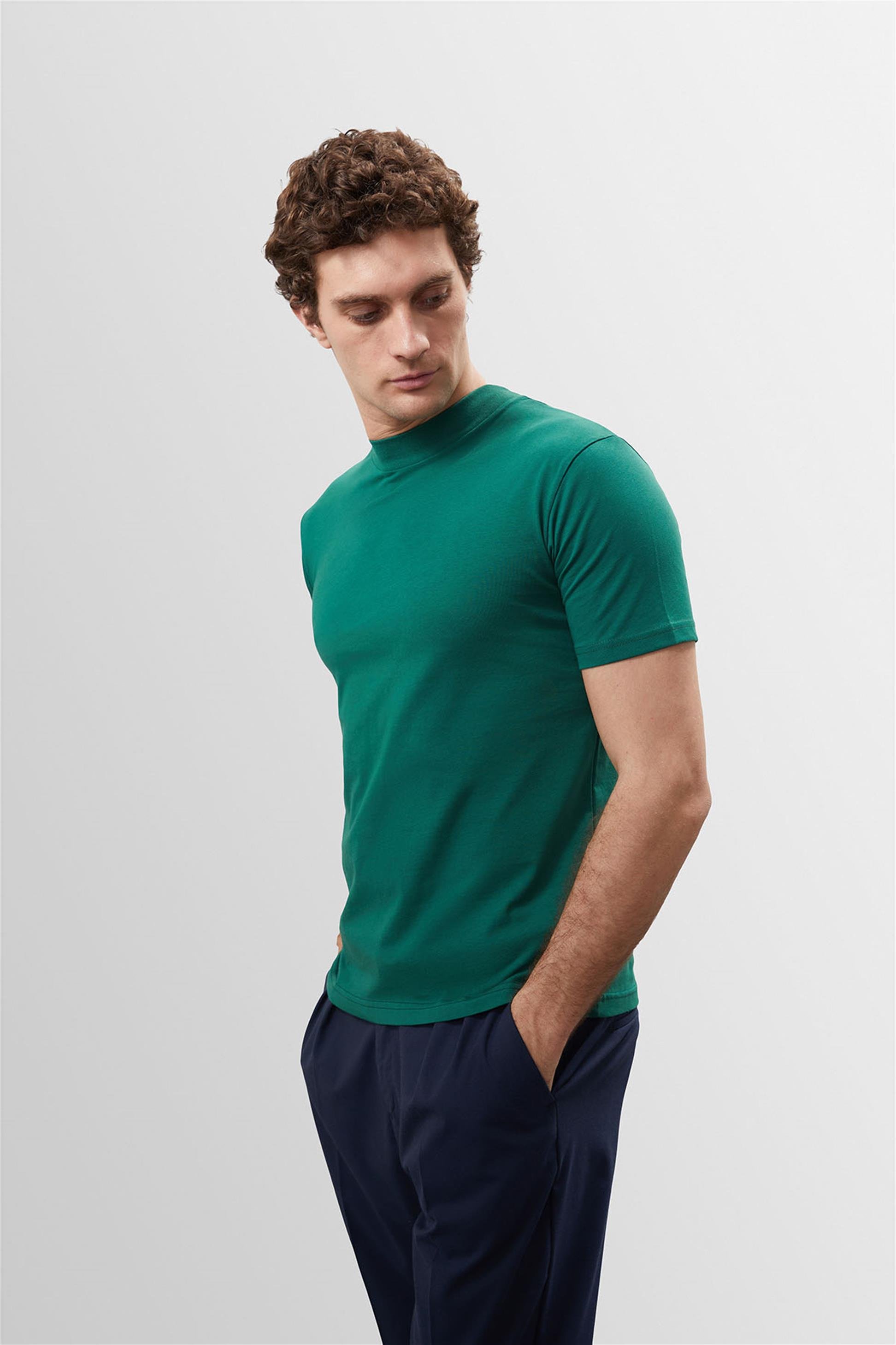 Antioch Ördek Yeşili Slim Fit Basic T-Shirt