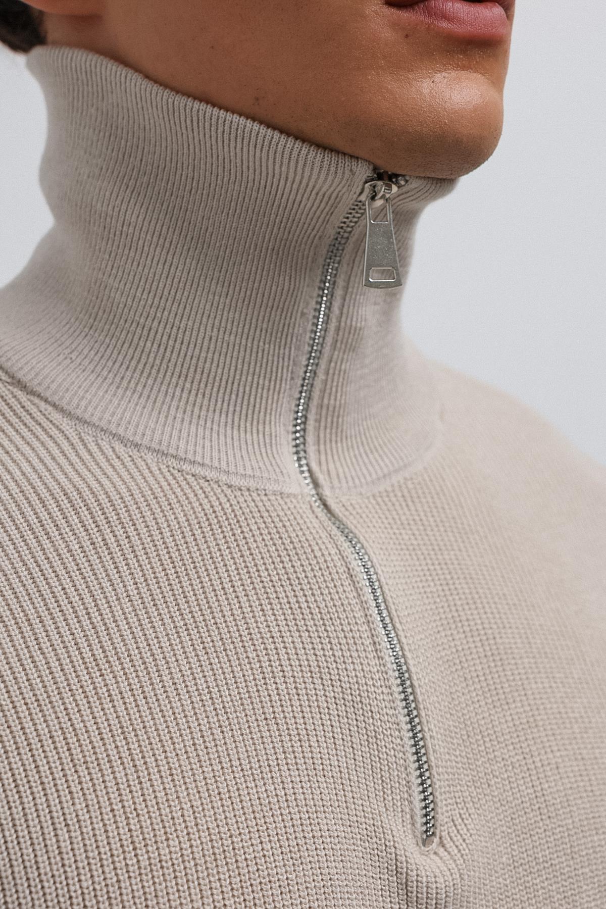 Antioch Taş Fermuarlı Triko Erkek Kazak