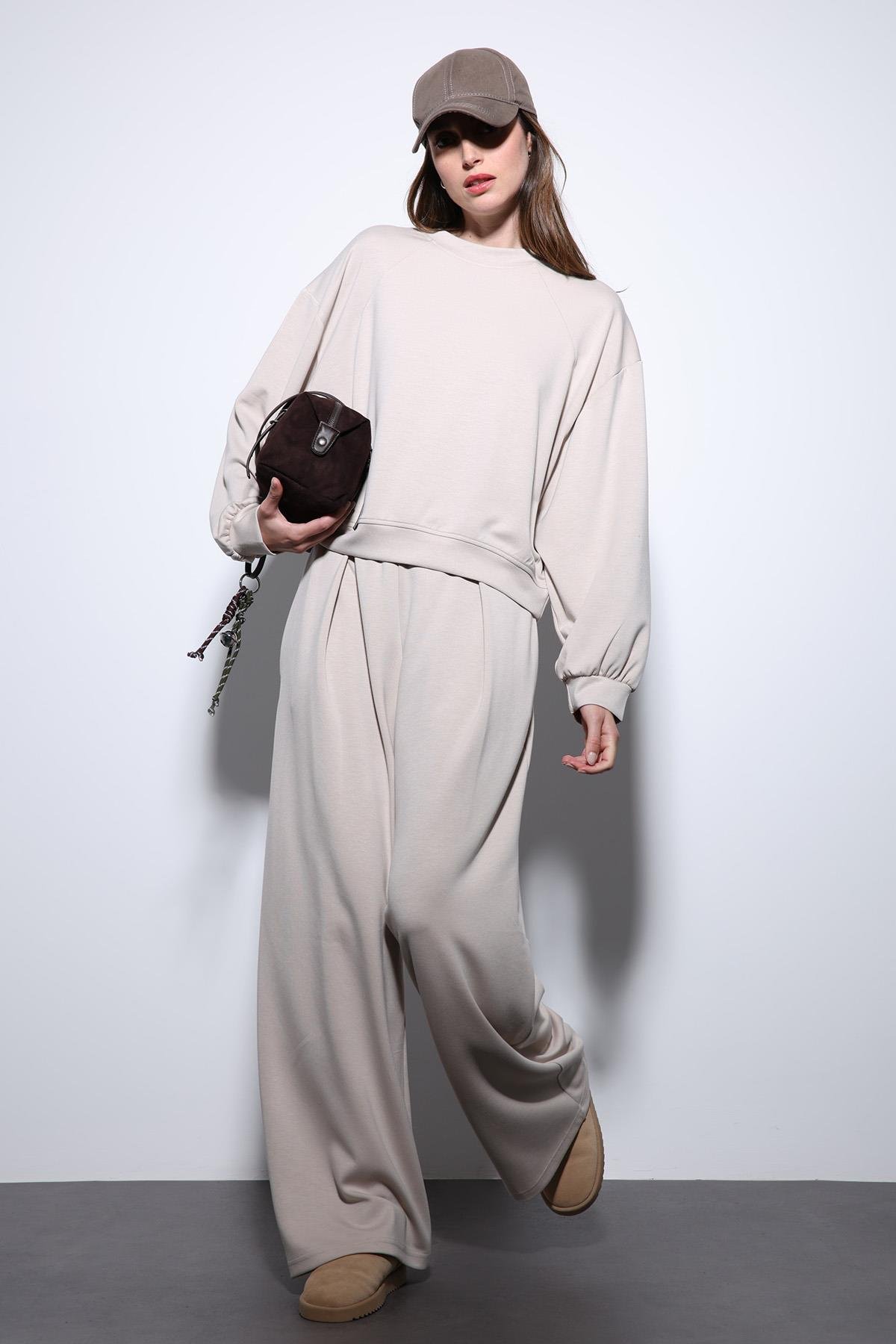 Antioch Taş Geniş Paça Relaxed Kadın Takım