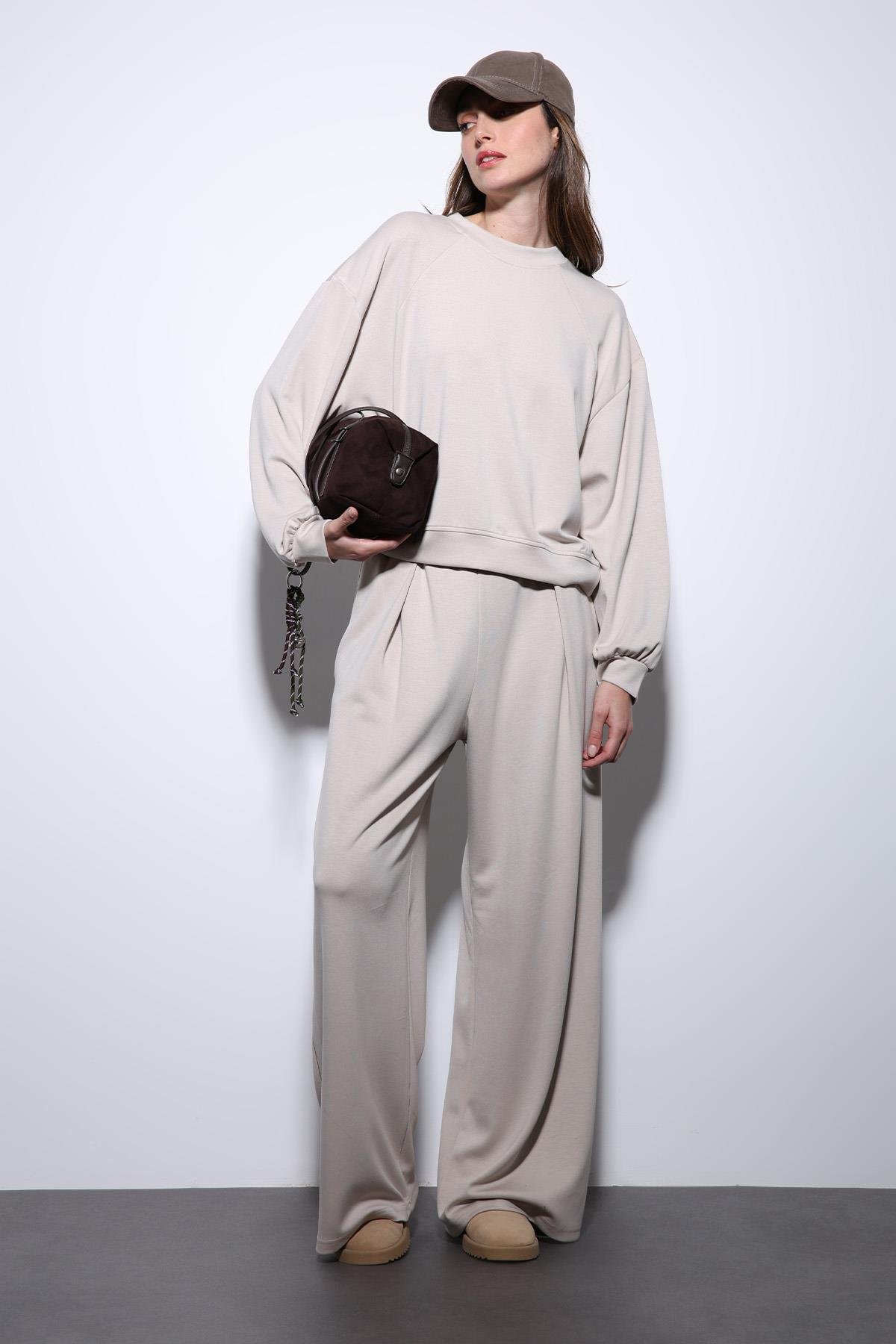 Antioch Taş Geniş Paça Relaxed Kadın Takım