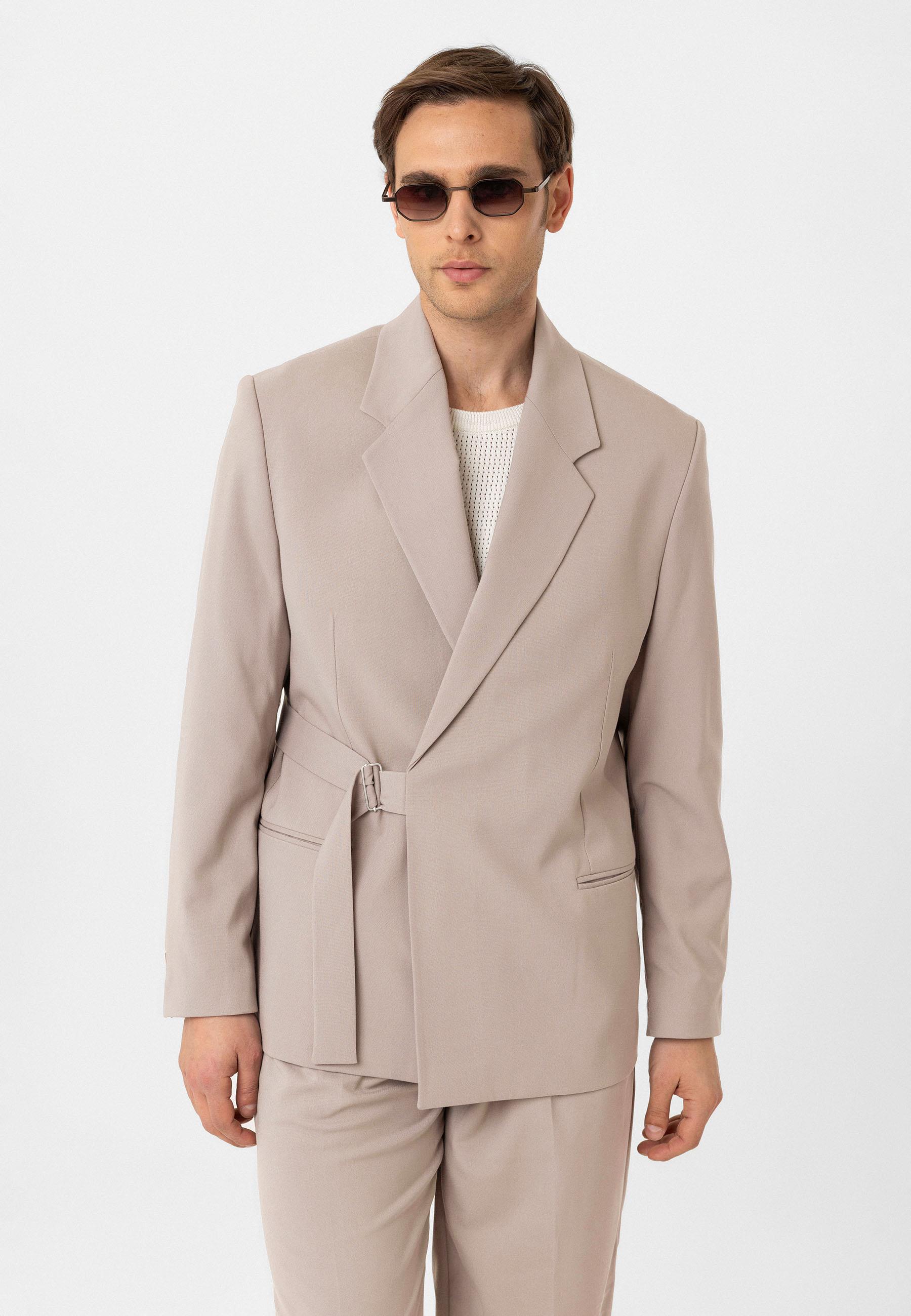 Antioch Taş Kuşaklı Relax Fit Erkek Blazer Ceket