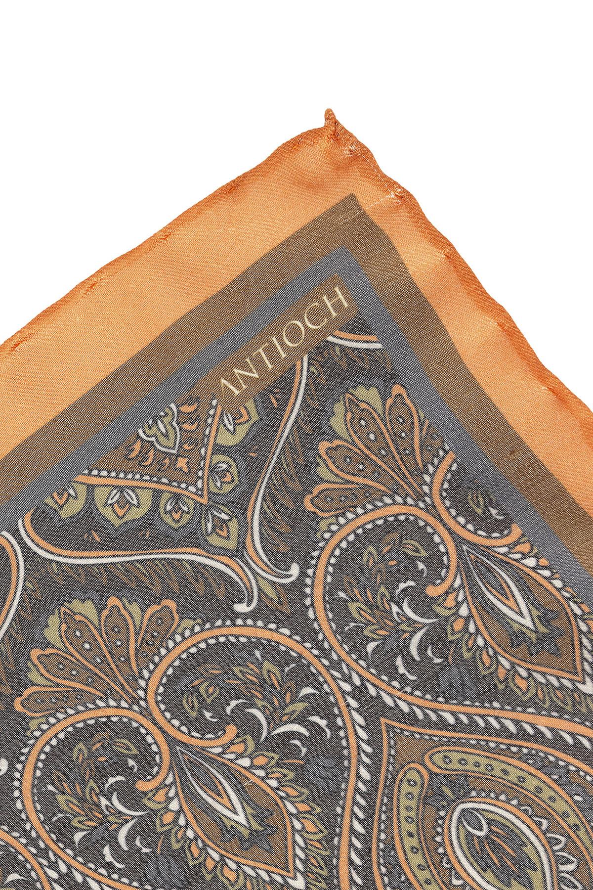 Antioch Turuncu Desenli Fular