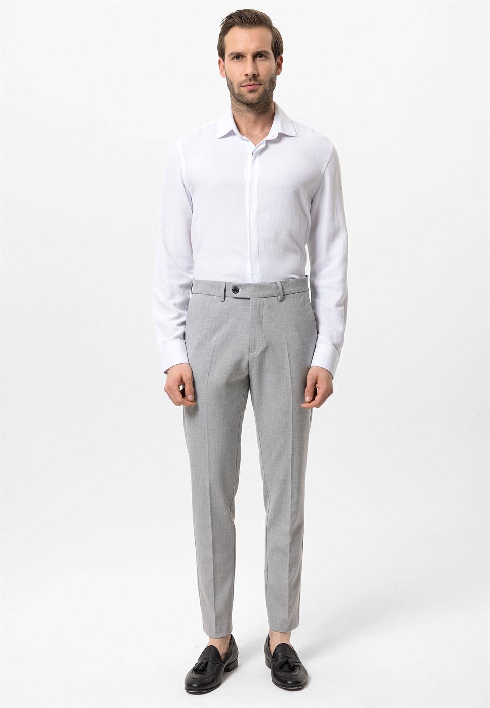 Slim Fit Mens Fabric Trousers
