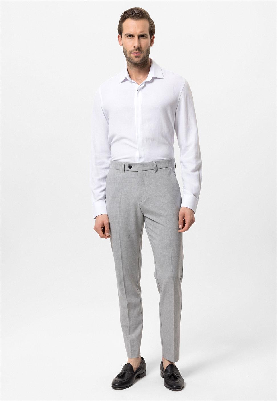 Slim Fit Mens Fabric Trousers