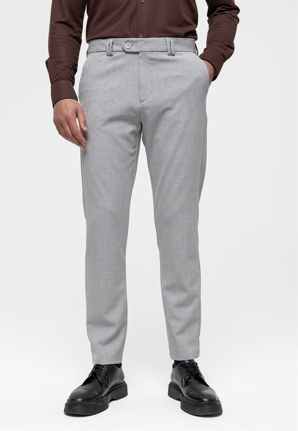 Antioch Açık Gri Erkek Slim Fit Kumaş Pantolon