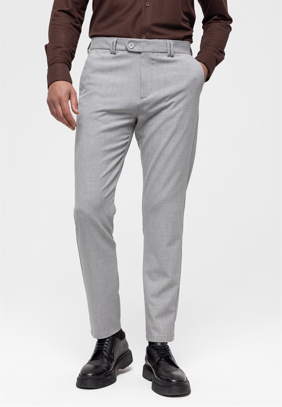 Antioch Açık Gri Erkek Slim Fit Kumaş Pantolon