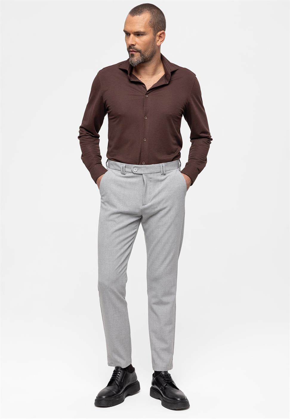 Antioch Açık Gri Erkek Slim Fit Kumaş Pantolon