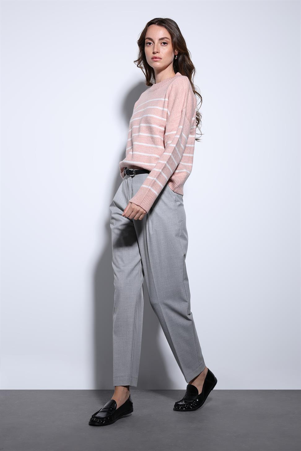 Antioch Açık Gri Pensli Kadın Pantolon