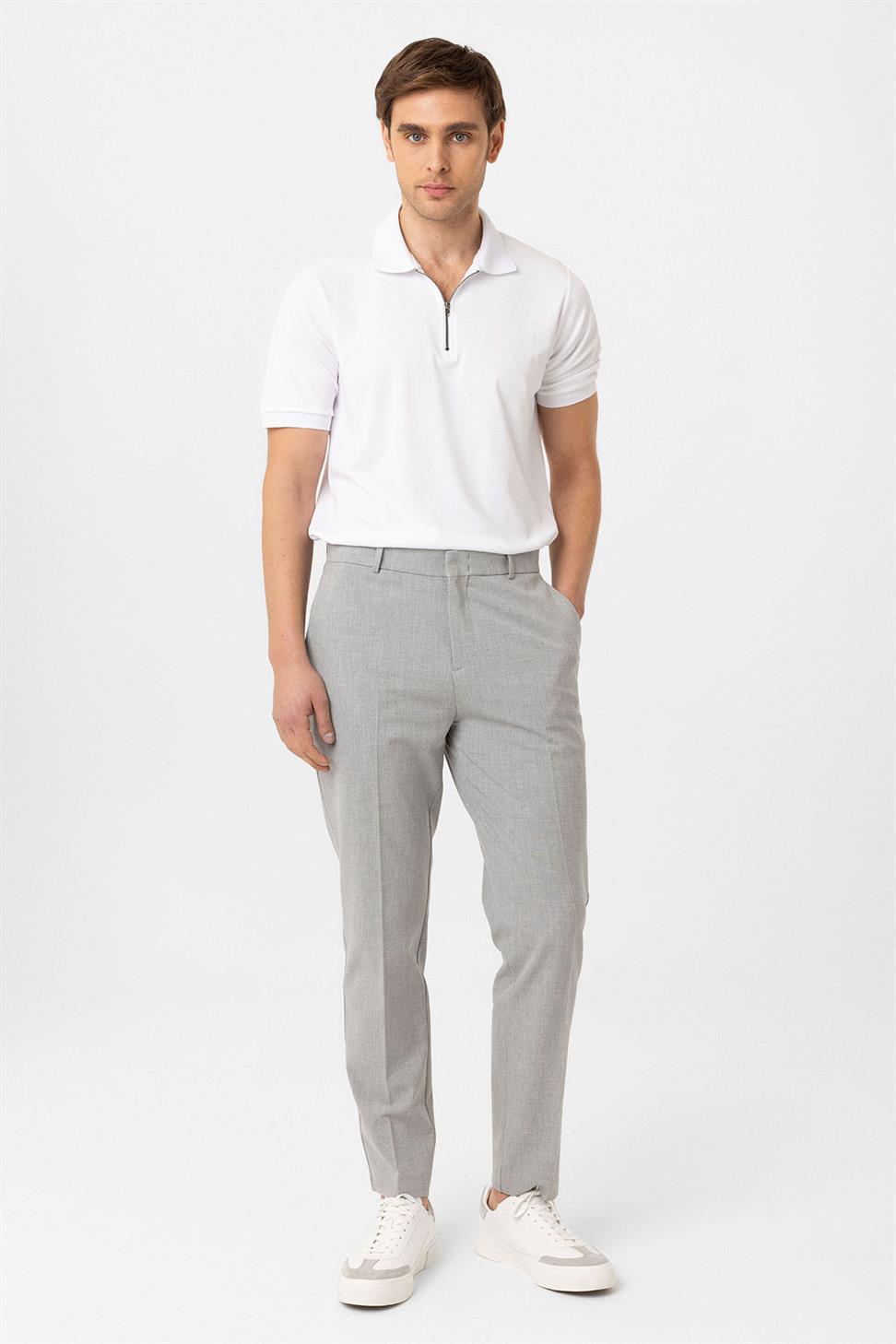 Antioch Açık Gri Slim Fit Comfort Erkek Pantolon