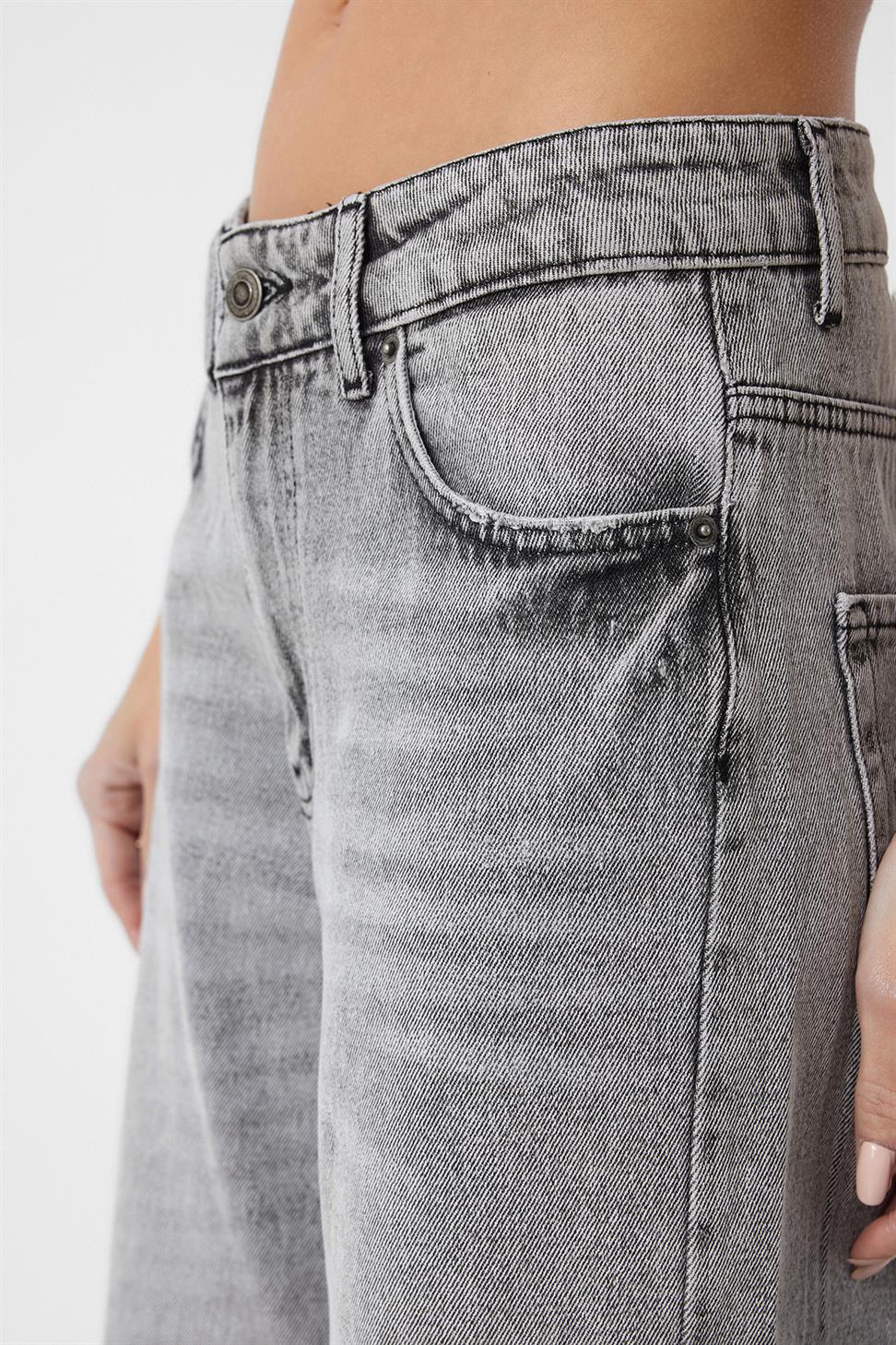 Antioch Açık Gri Yüksek Bel Kadın Jean