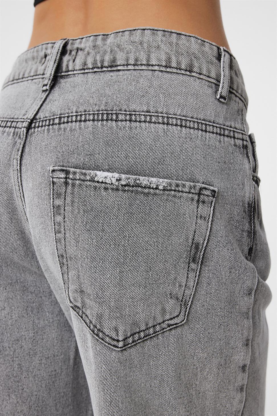 Antioch Açık Gri Yüksek Bel Kadın Jean