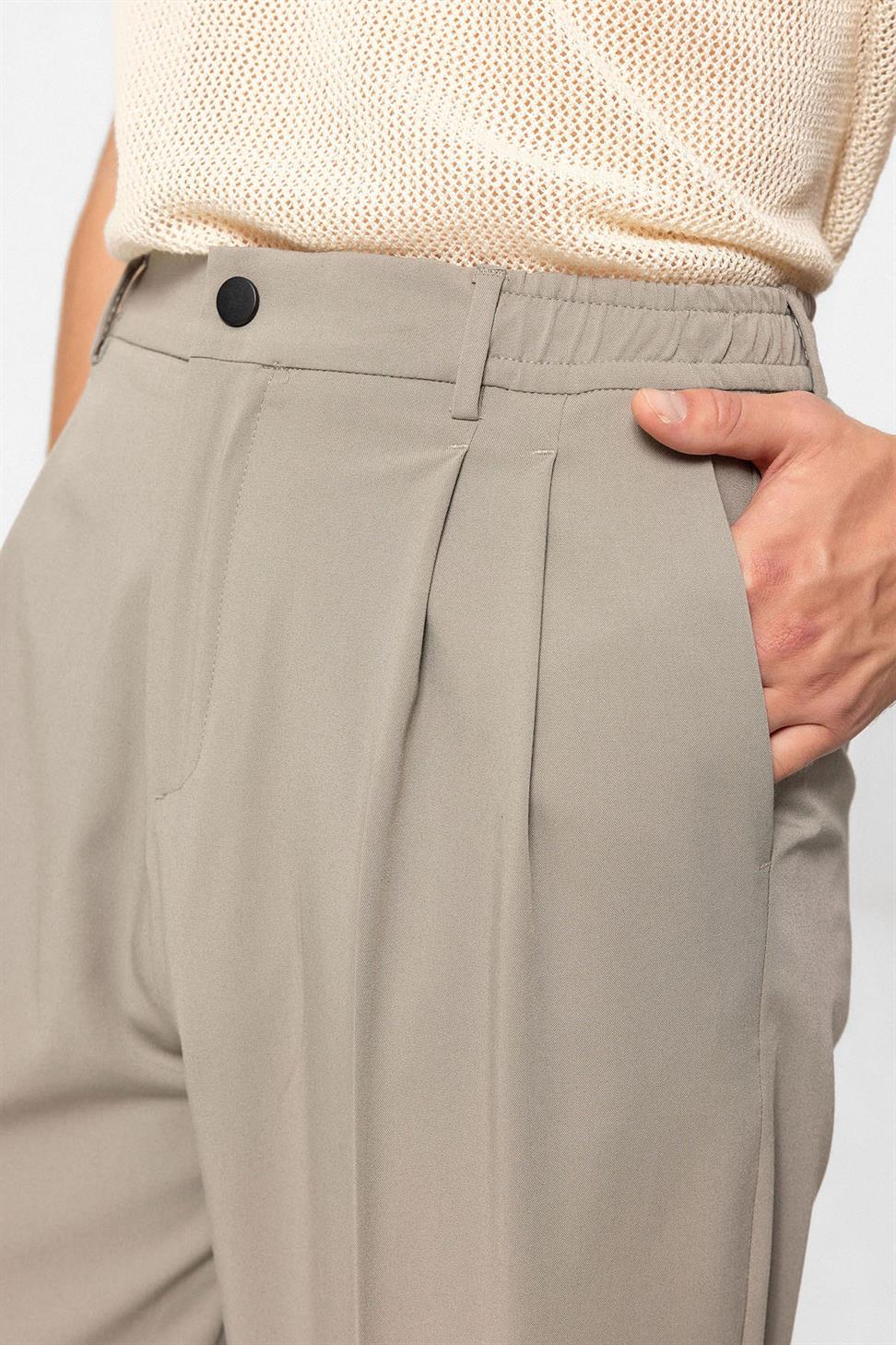 مرونة الخصر ارتفاع الخصر السراويل الرجال مطوي