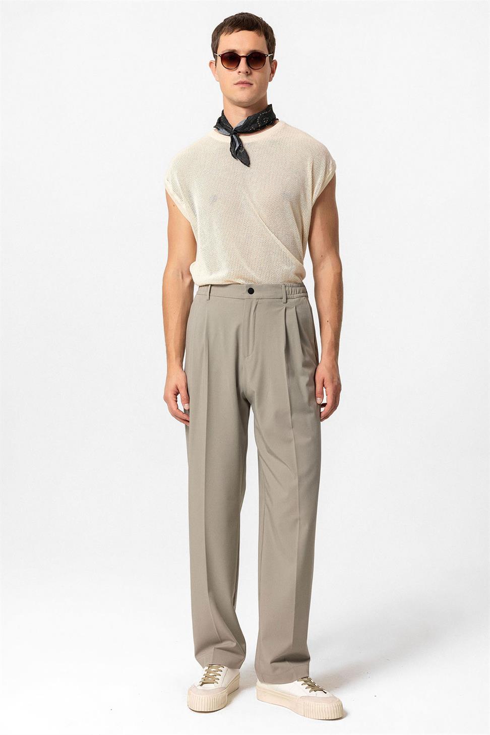 مرونة الخصر ارتفاع الخصر السراويل الرجال مطوي