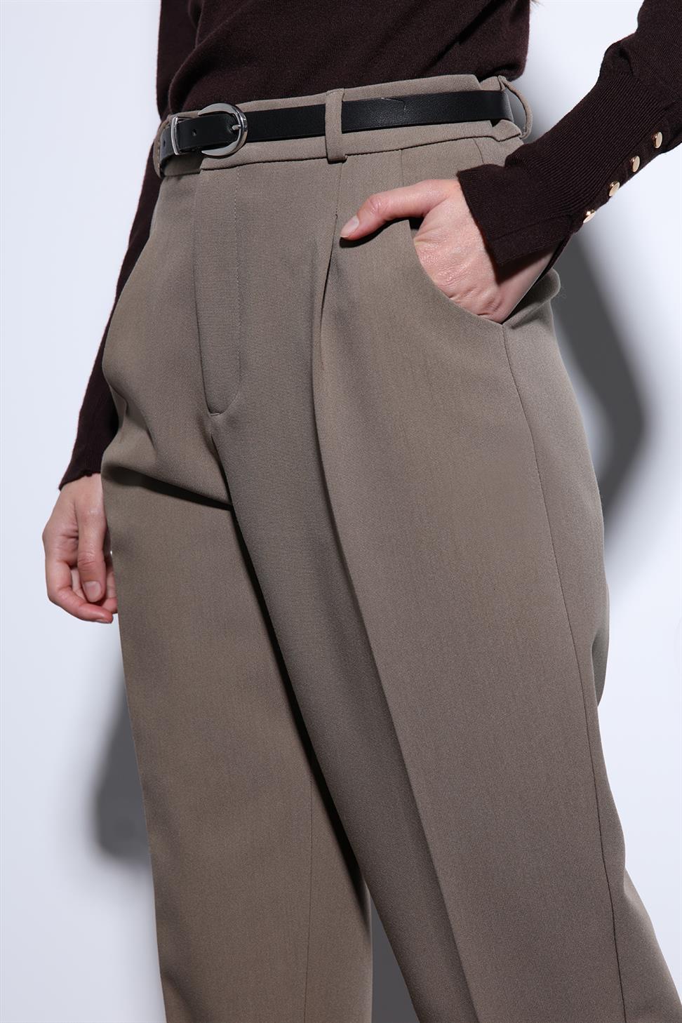 Antioch Açık Haki Pensli Kadın Pantolon