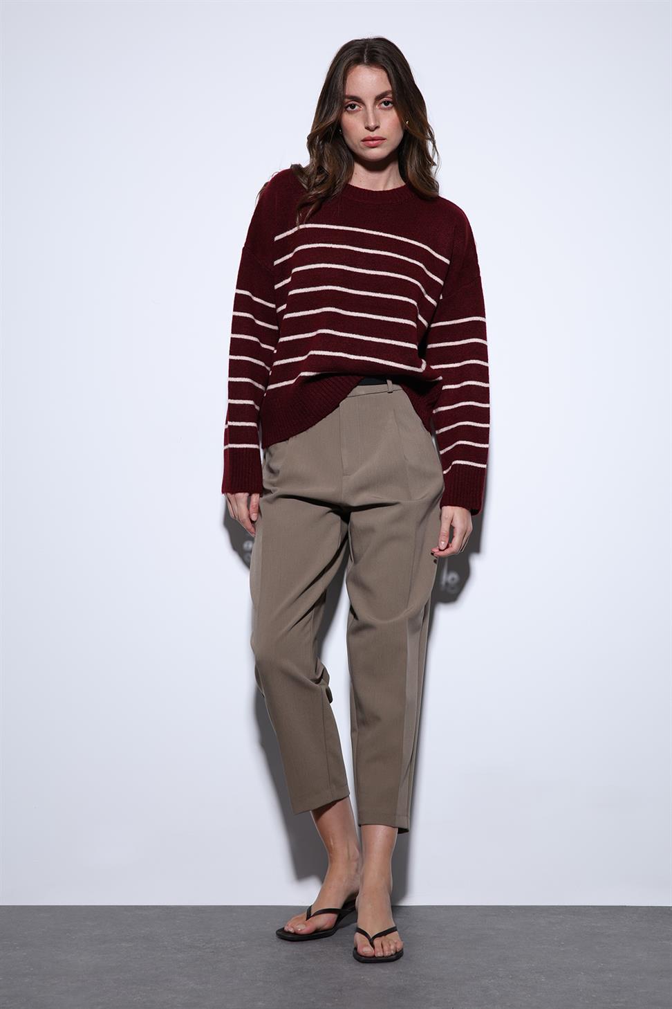 Antioch Açık Haki Pensli Kadın Pantolon