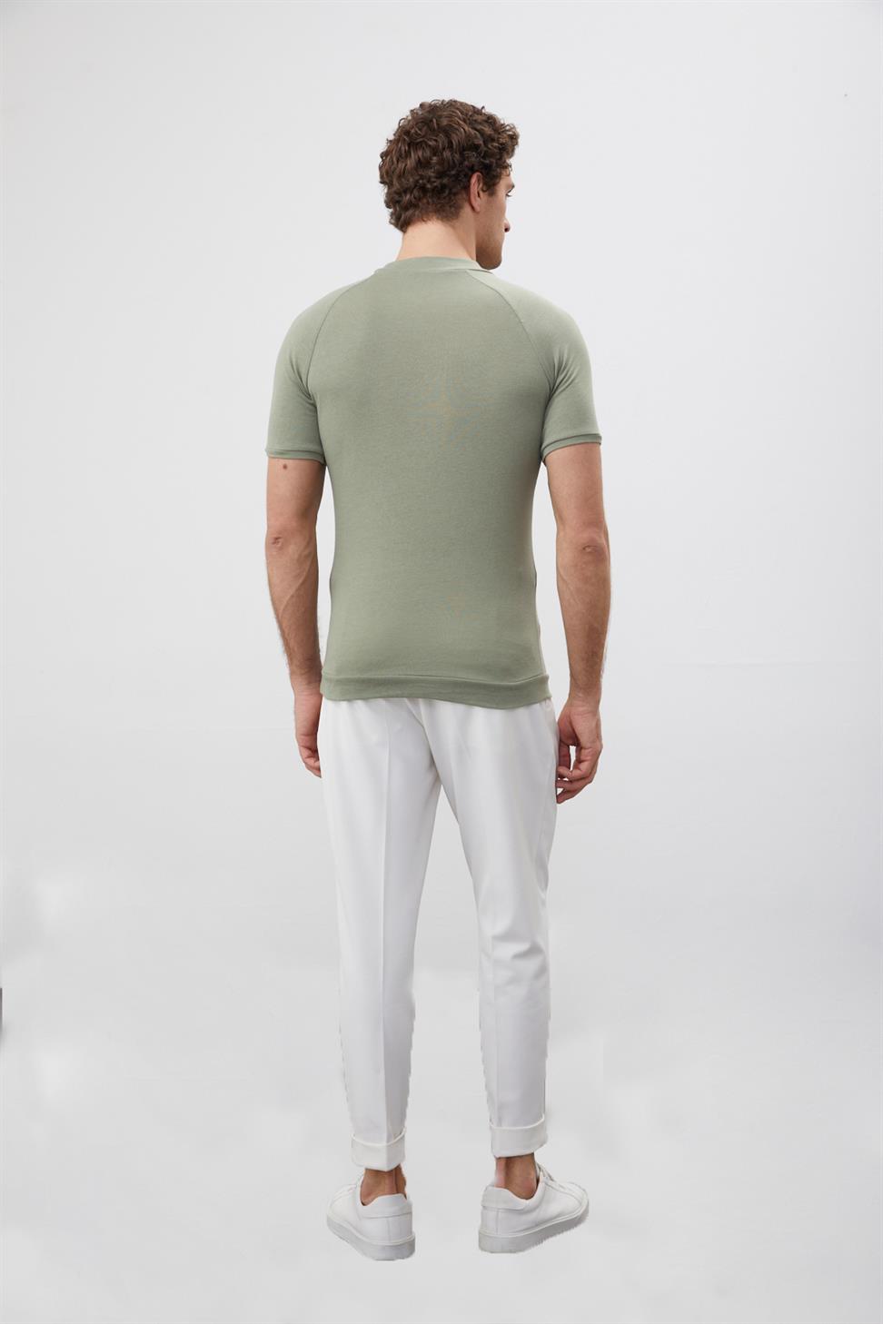 Antioch Açık Haki Slim Fit Bisiklet Yaka Erkek T-Shirt