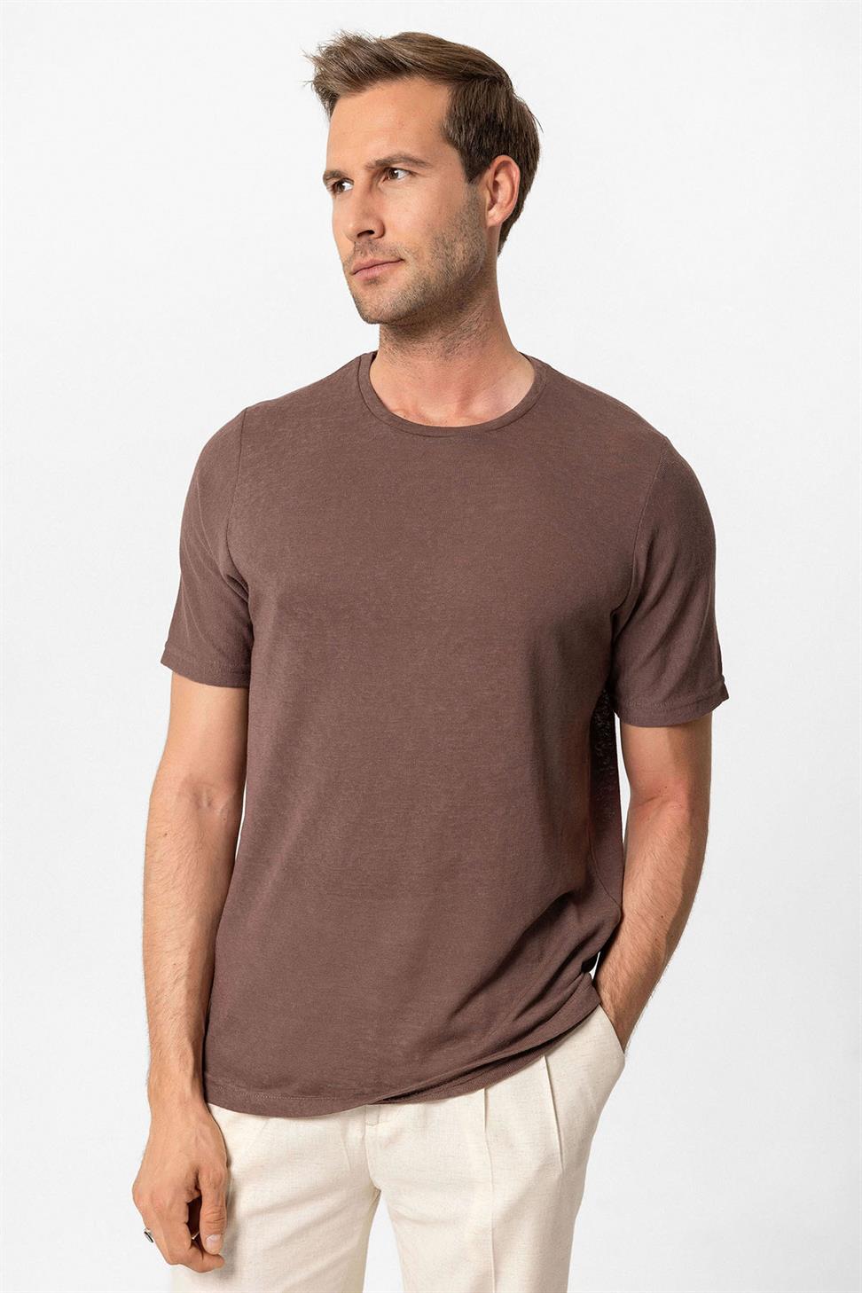 تيشيرت رجالي برقبة كرو أساسية للرجال