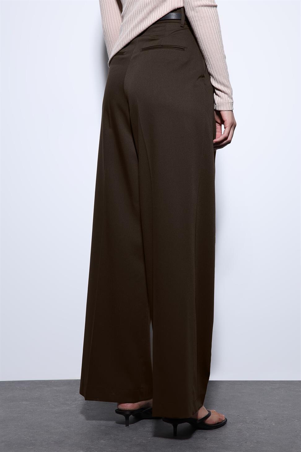 Antioch Açık Kahve Geniş Paça Kadın Pantolon