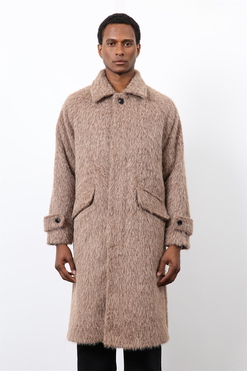 Antioch Açık Kahve Suni Kürk Erkek Kaban