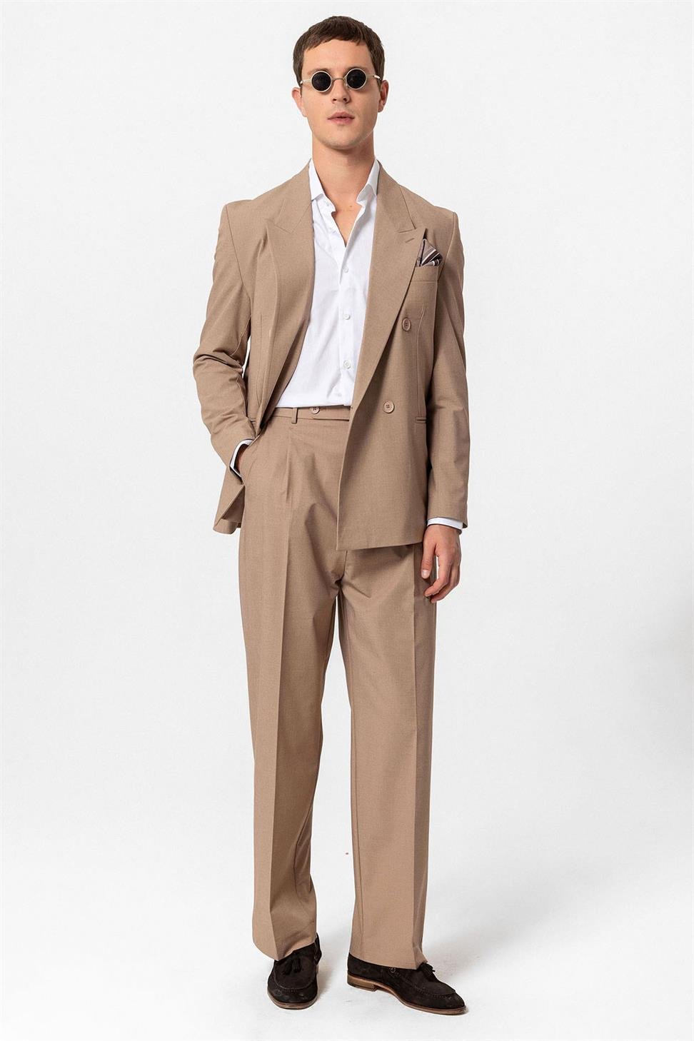 Single Button Double-breasted Mens Blazer Jacket