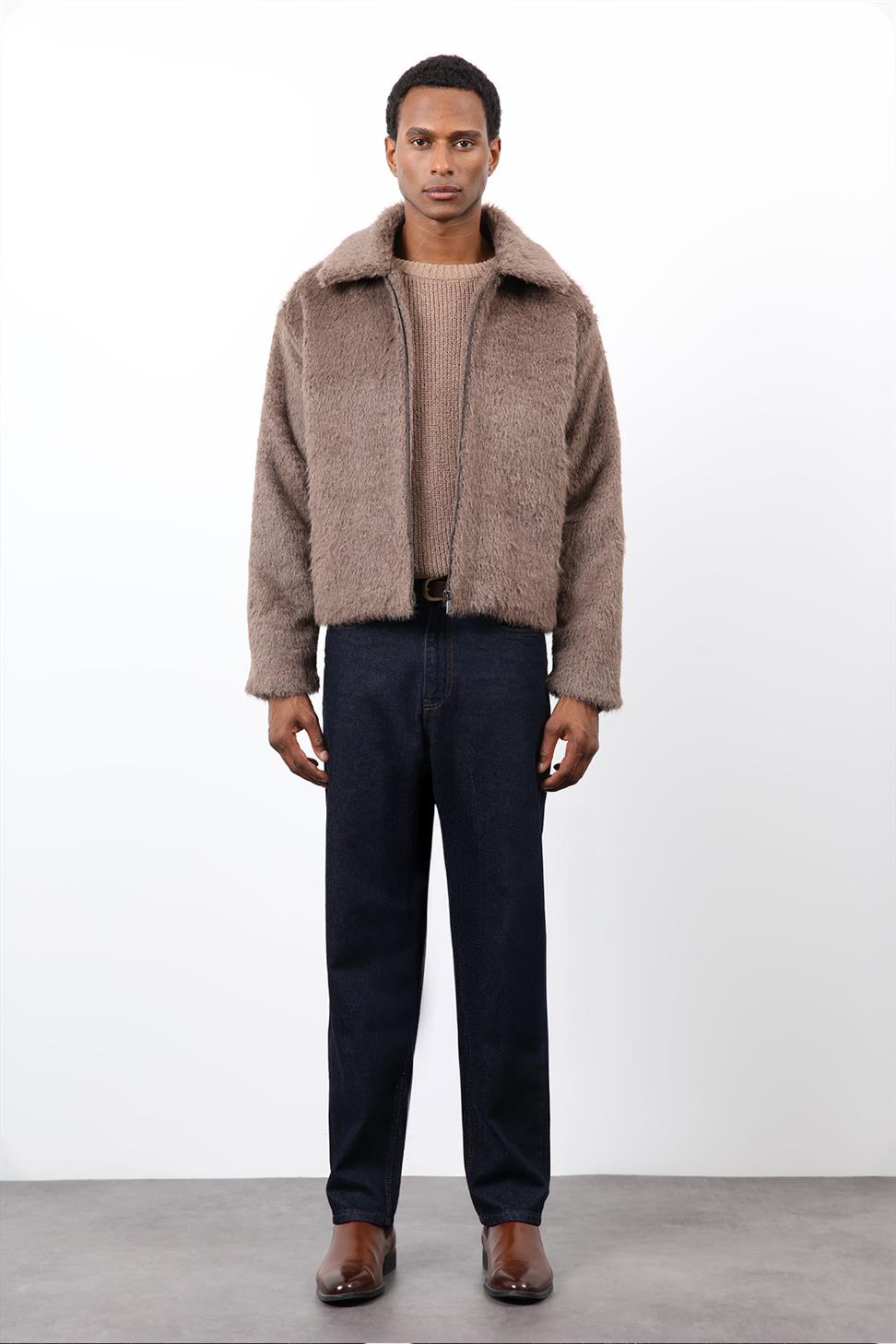 Antioch Açık Kahve Yumuşak Dokulu Erkek Mont