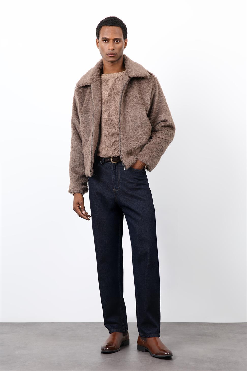 Antioch Açık Kahve Yumuşak Dokulu Erkek Mont