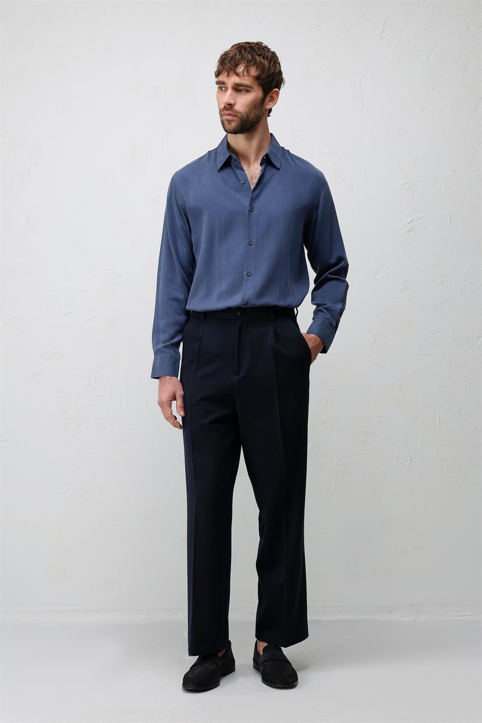 Relax Fit Pleated Mens Pants
