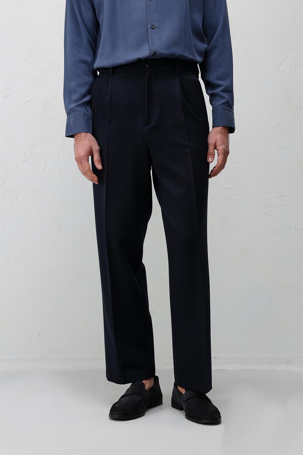 Relax Fit Pleated Mens Pants