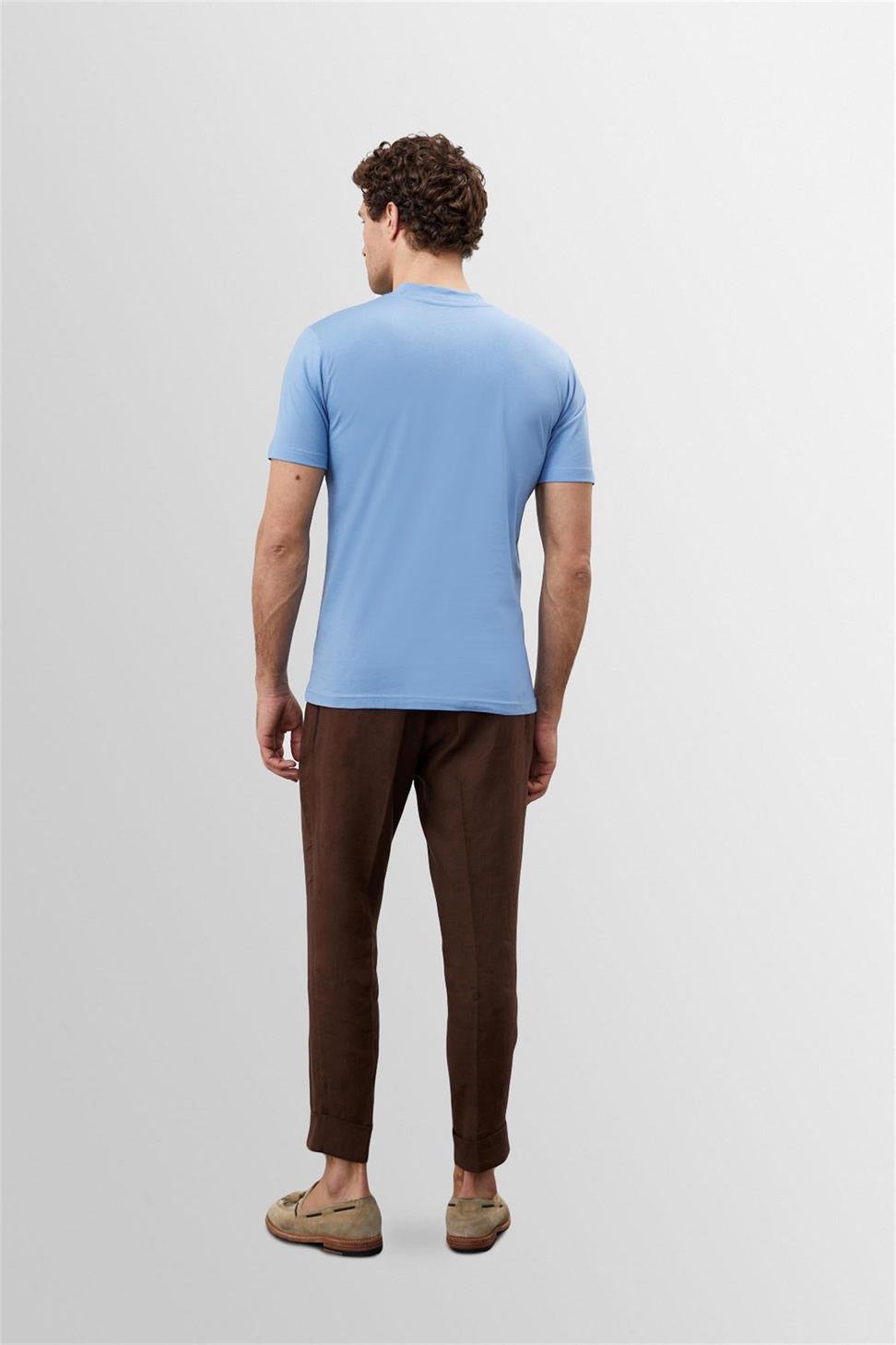 Antioch Açık Mavi Slim Fit Basic T-Shirt