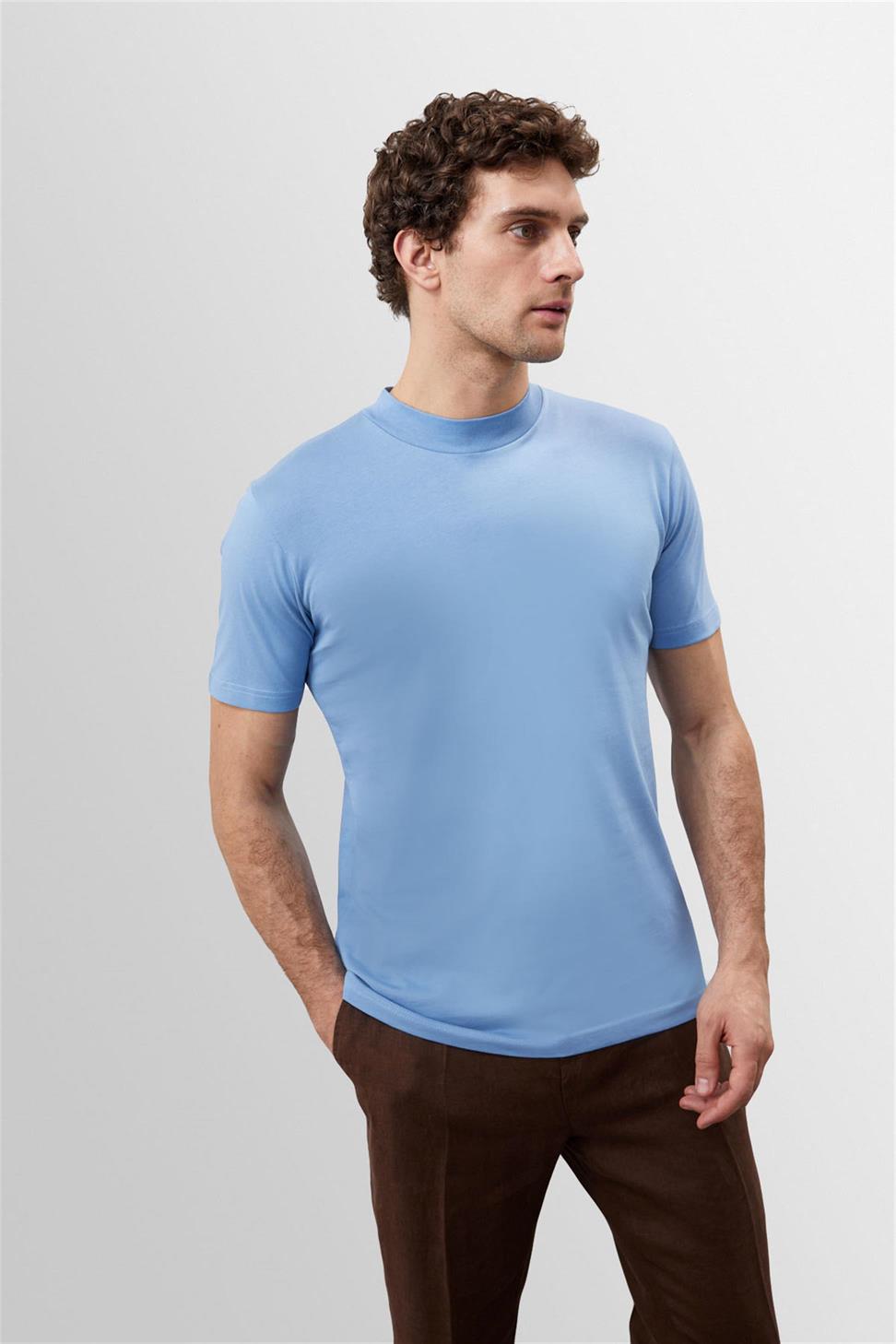 Antioch Açık Mavi Slim Fit Basic T-Shirt