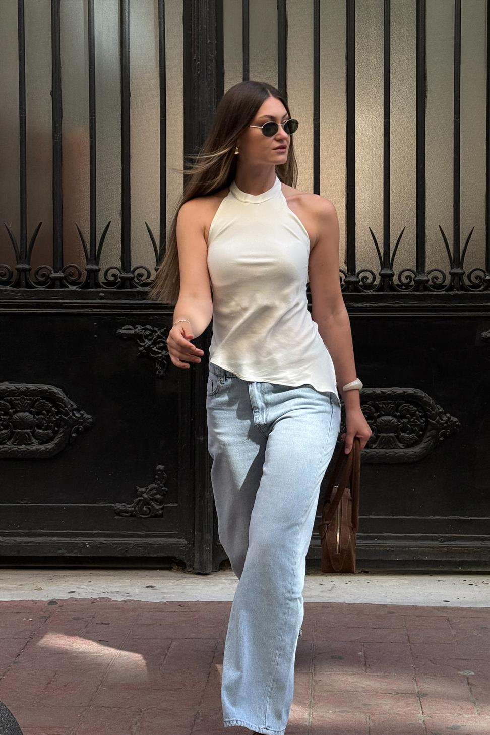 Antioch Açık Mavi Yüksek Bel Kadın Jean