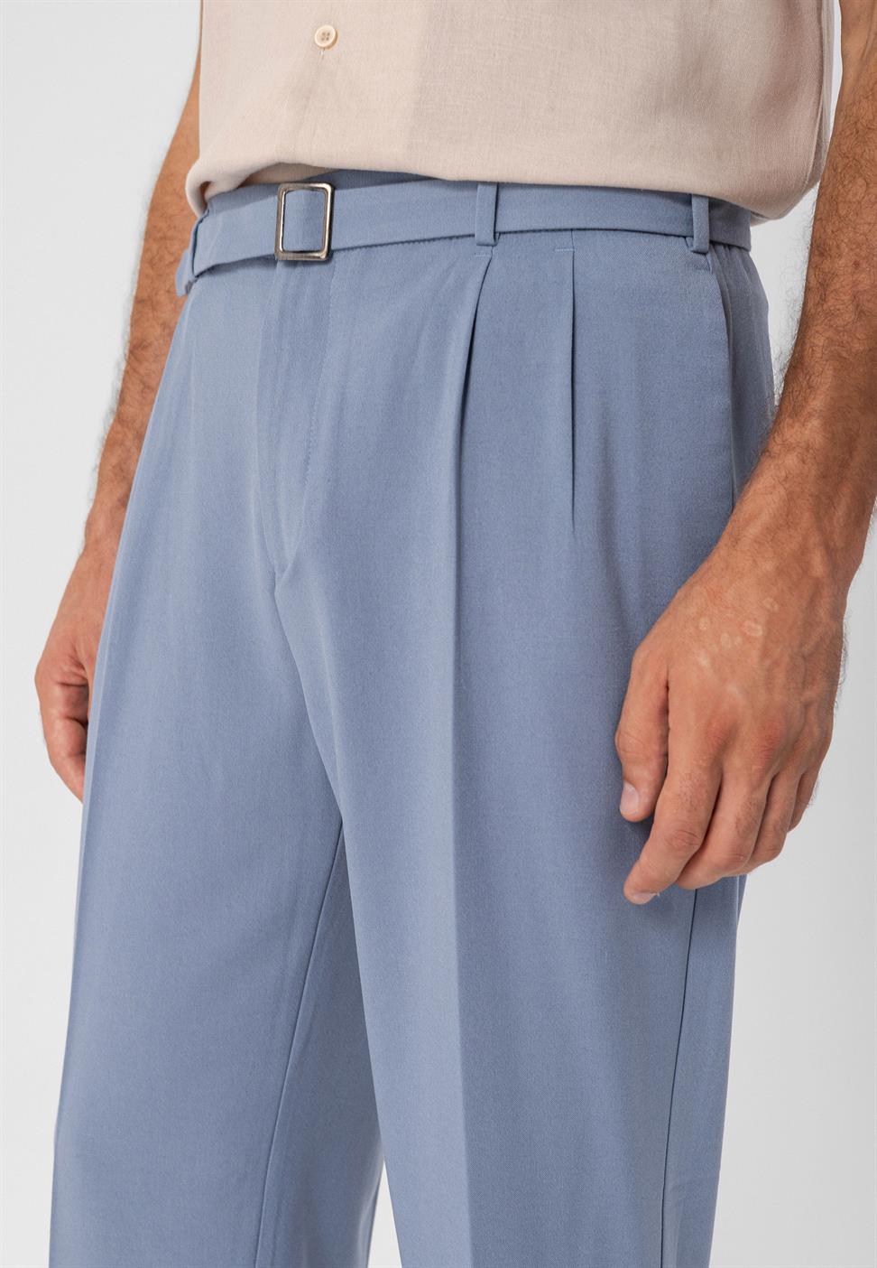 ارتفاع الخصر مطوي بنطال كاجوال مناسب للرجال