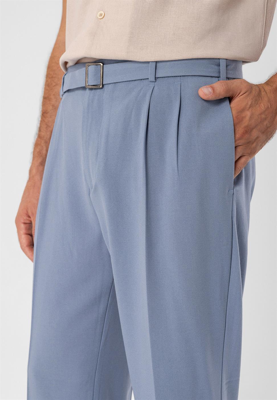 ارتفاع الخصر مطوي بنطال كاجوال مناسب للرجال