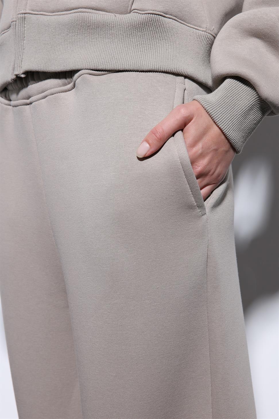 Antioch Açık Vizon Basic Ayarlanabilir Paça Kadın Eşofman Altı