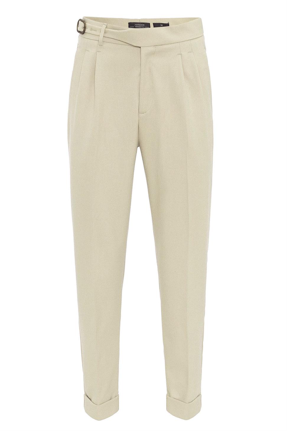 ارتفاع الخصر مشبك مطوي سراويل مفصلة للرجال