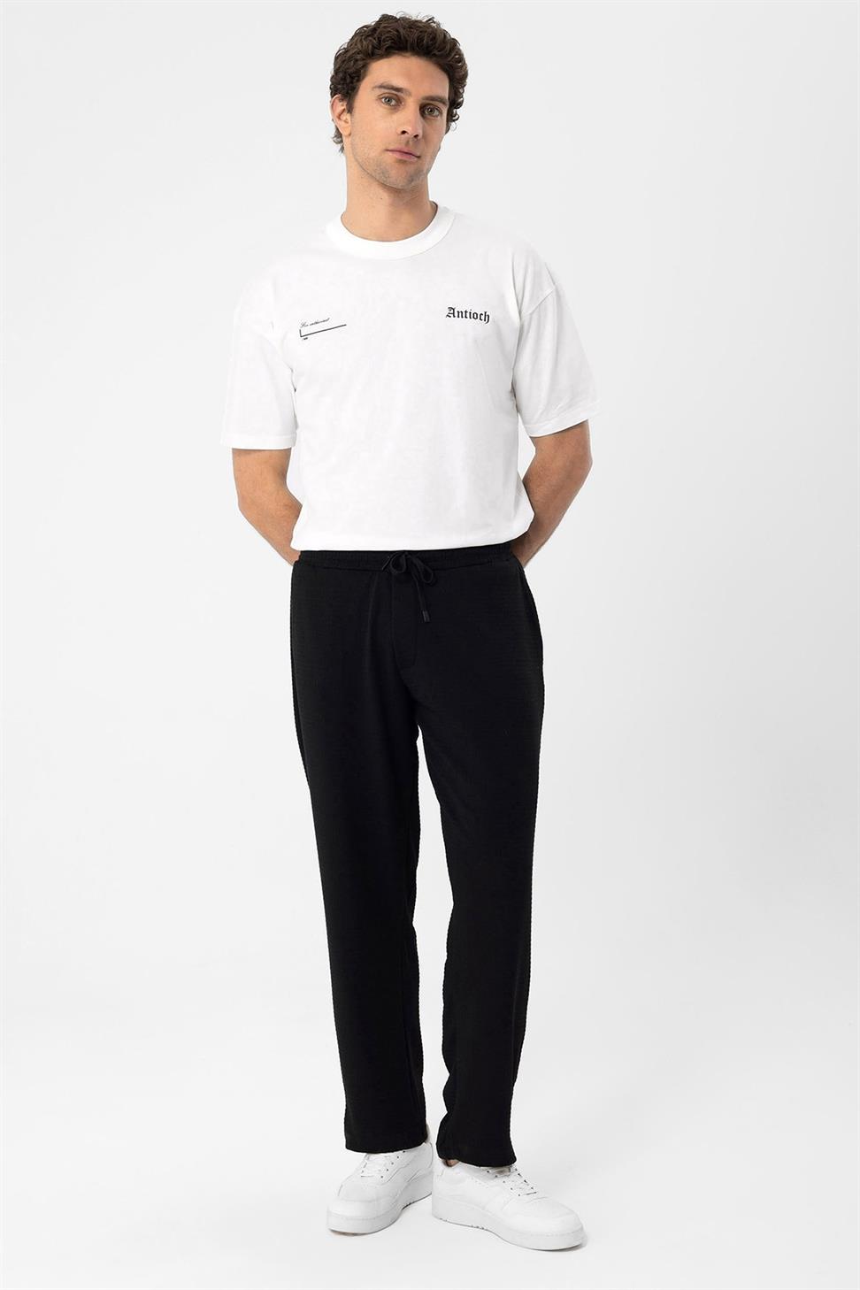 تي شيرت أنطاكية مطبوع بقصة ضيقة للرجال