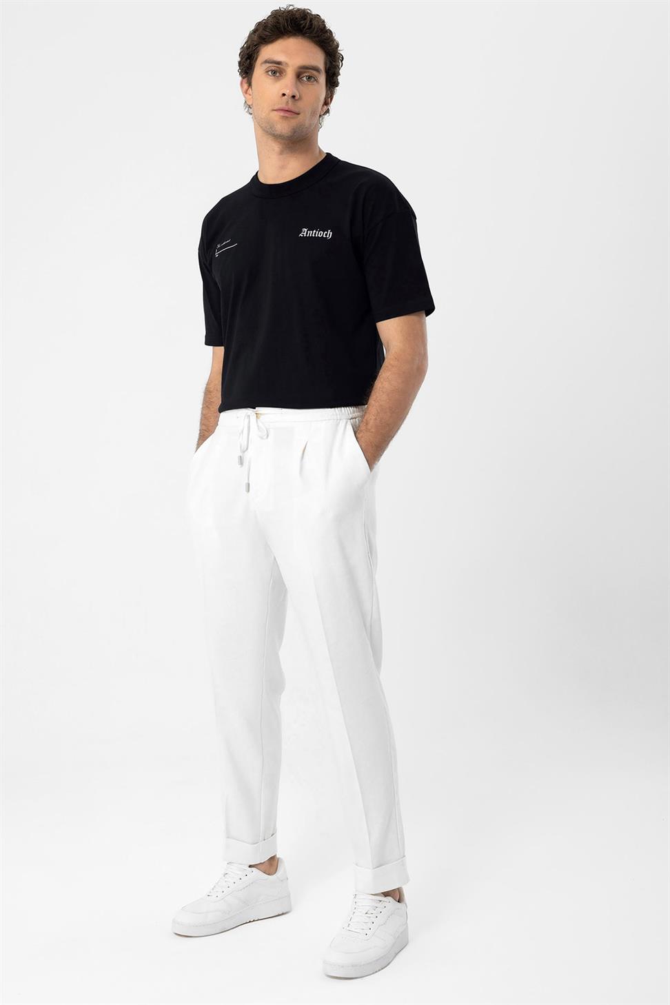تي شيرت أنطاكية مطبوع بقصة ضيقة للرجال