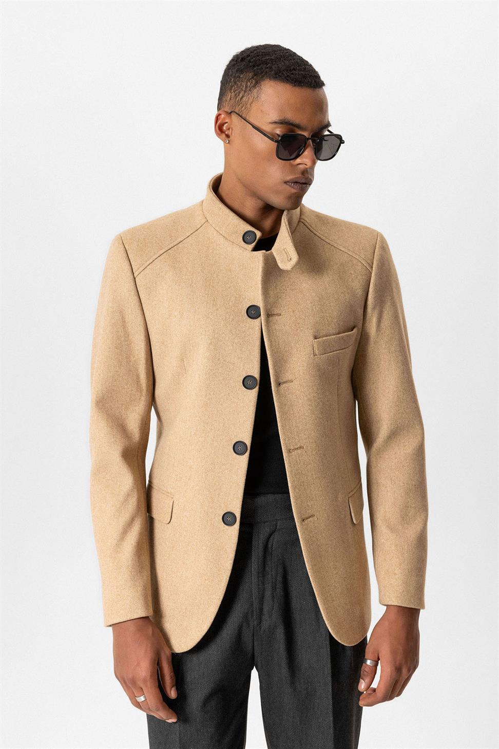 سترة قطنية بياقة واقفة للرجال