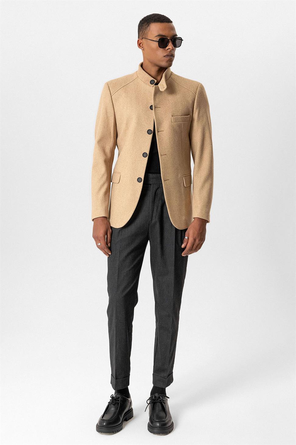 سترة قطنية بياقة واقفة للرجال