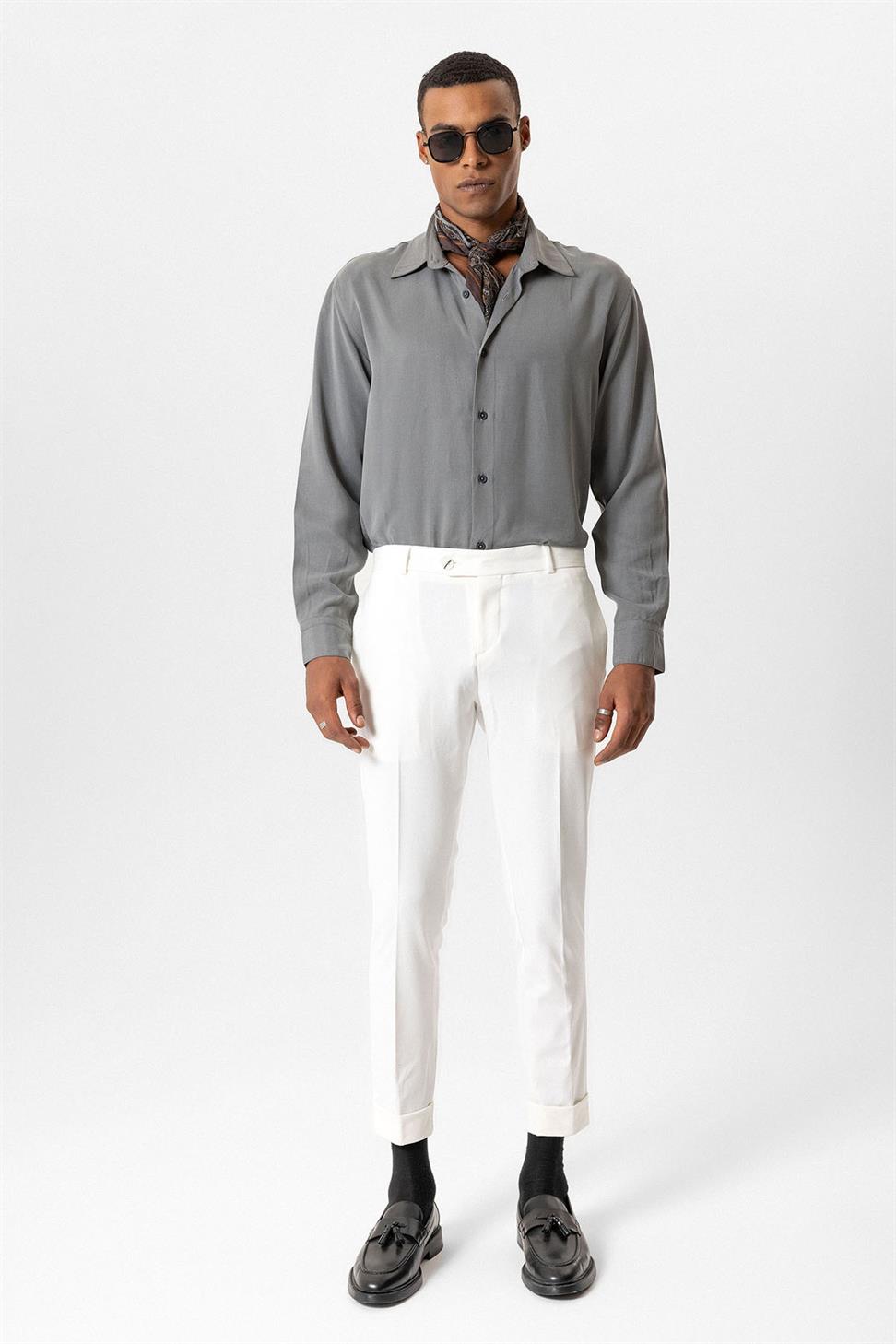 بنطال رجالي بقصة عادية بساقين