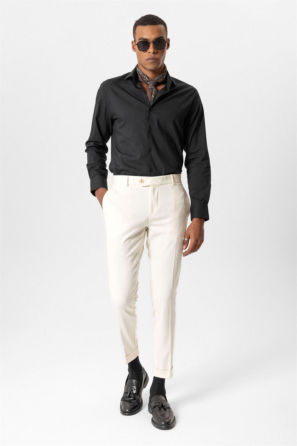 بنطال رجالي بقصة عادية بساقين