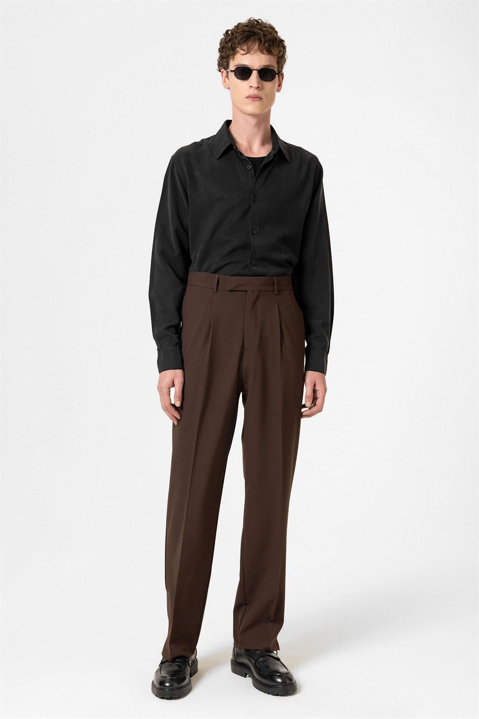 بنطلون رجالي بسحاب عالي الخصر