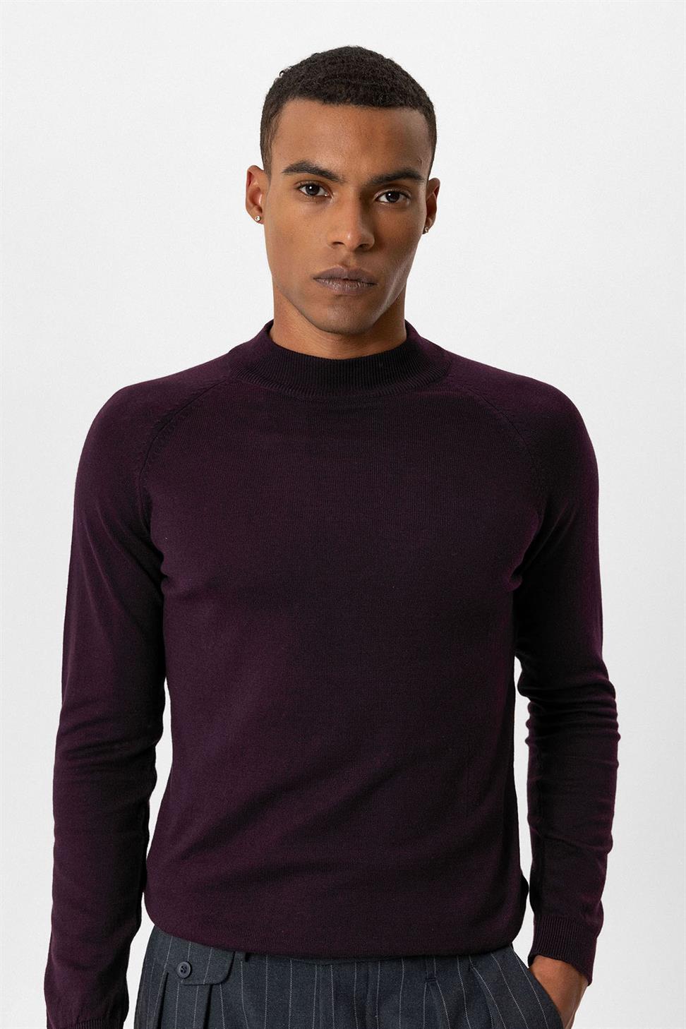 ملابس التريكو الرجالية نصف الياقة المدورة