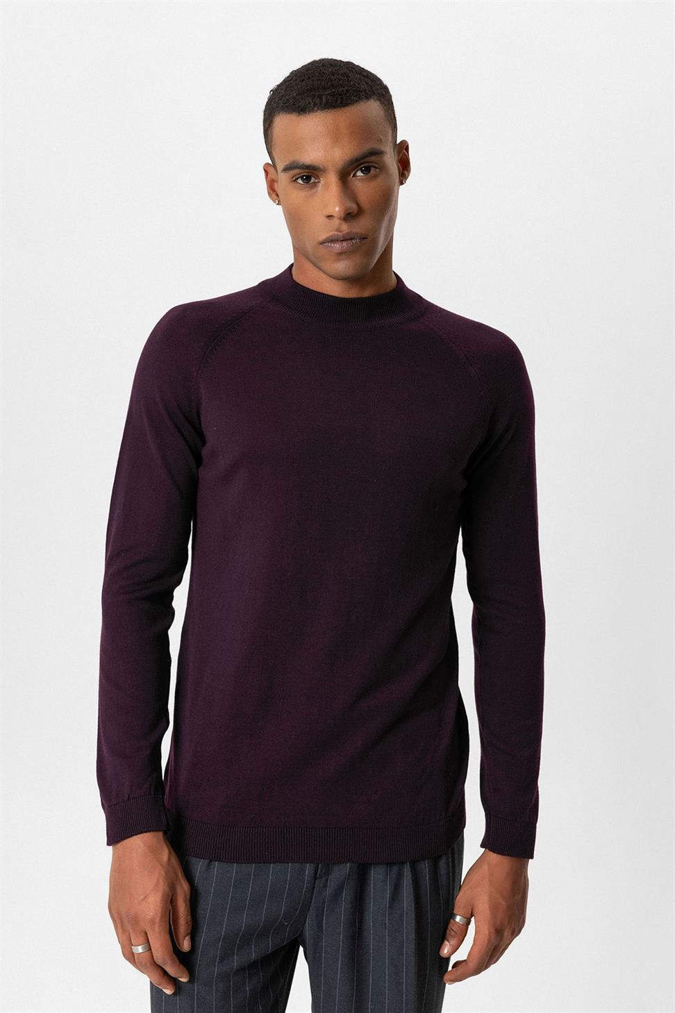 ملابس التريكو الرجالية نصف الياقة المدورة