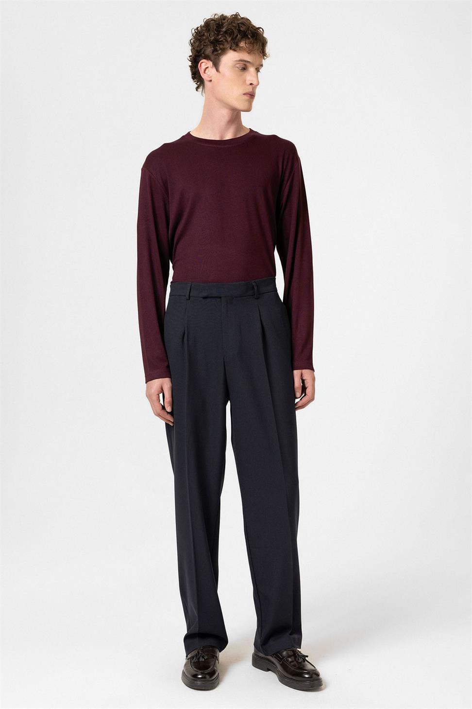 بنطلون رجالي بسحاب عالي الخصر