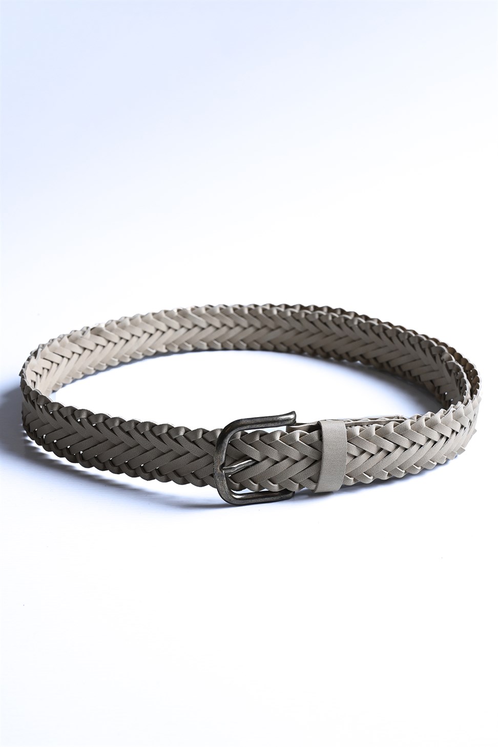 حزام رجالي من الجلد الصناعي المحبوك